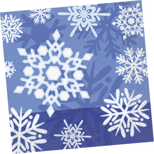 Winter Snowflake Napkins Lunch 16Ct