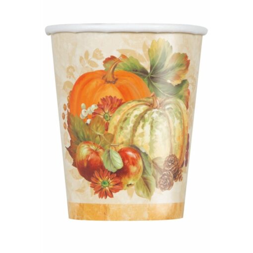 Pumpkin Harvest Cup Hot/Cold 9Oz 8Ct