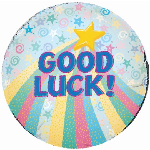 18&Quot; Rnd Good Luck Rainbow Foil Balloon