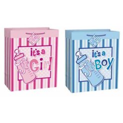 Boy/Girl Bottle Giftbag Astd Lrg