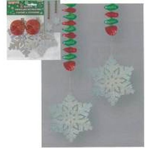 Prism Snowflake Hanging Decor 30&Quot; 2Ct