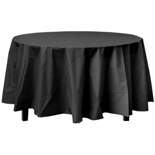 Black Tablecover 84&Quot; Rnd Plastic