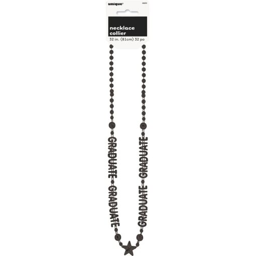 Black Grad Bead Necklace 32&Quot;