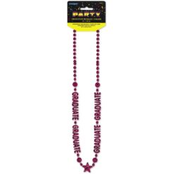 Burgundy Grad Bead Necklace 32"