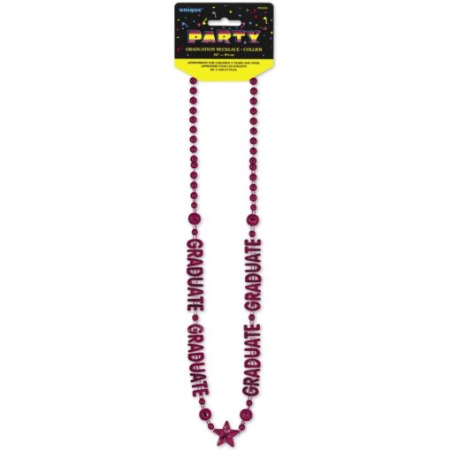 Burgundy Grad Bead Necklace 32&Quot;