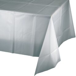 Silver Premium Plastic Tablecover 0.075mm 54"x108"