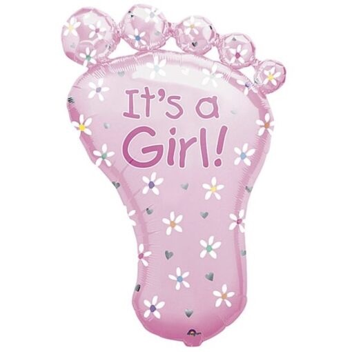 32&Quot; Shp Its A Girl Foot Jumbo Foil Bln