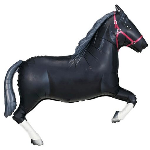 43&Quot; Shp Black Horse Foil Balloon