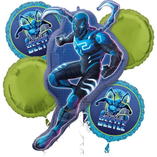 Bqt Blue Beetle Mylar Balloons 5Pcs