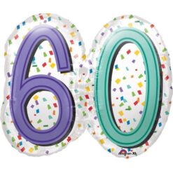 25" SHP 60yo Confetti Bday Foil BLN