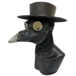 Plague Doctor Mask w/Goggles, Black
