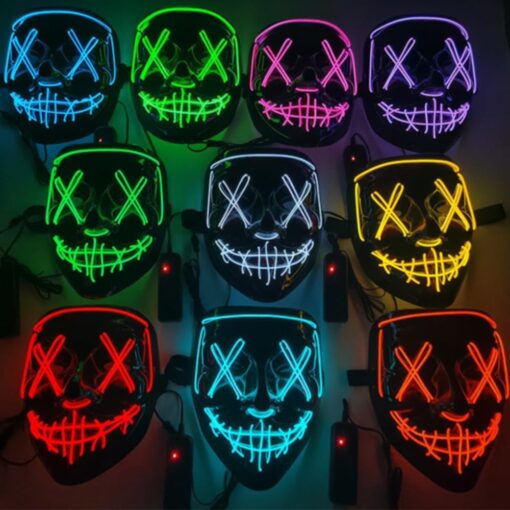 Neon Light-Up Purge Inspired Mask Astd