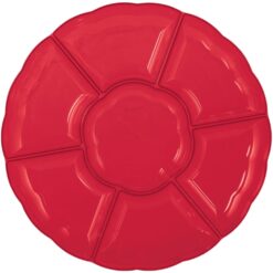 Tray 16" Compartment Chip N Dip Plastic Apple Red
