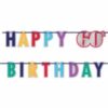 Happy 60th Birthday Foil Letter Banner
