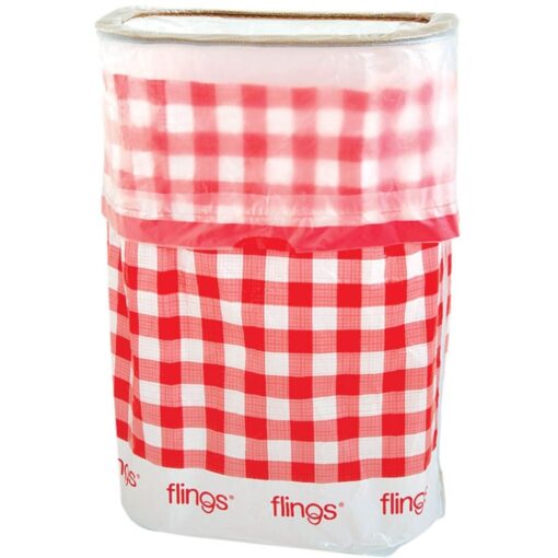 Fling Bin Red Gingham Pop-Up Trash Bin