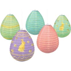 Easter Egg Mini Paper Lanturns 5 Inch 5CT