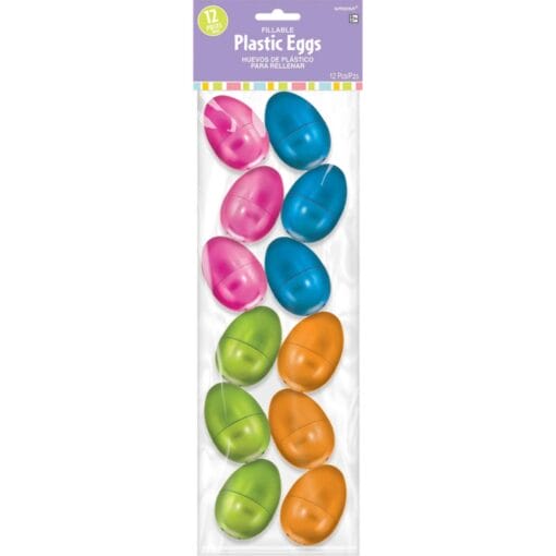 Easter Eggs Fillable Multicolor Small 12Ct