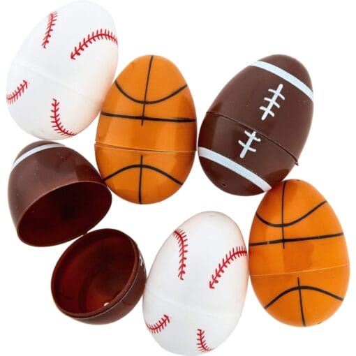 Easter Eggs Refillable Multi Sport Large 6Ct