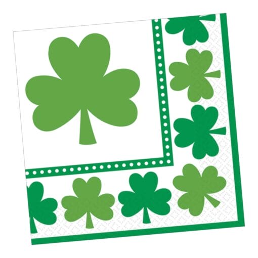 Lucky Shamrocks Napkins Beverage 16Ct