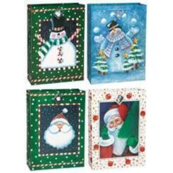 Giftbag, Frosty Cmas Astd Jumbo