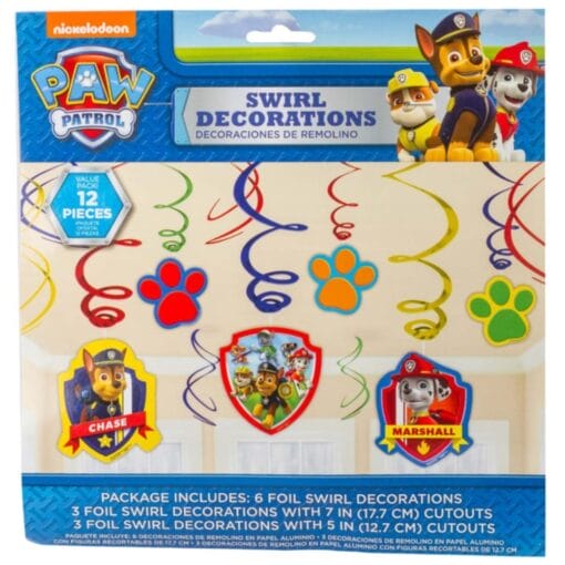 Paw Patrol Swirl Decor 12Pcs