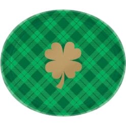 St Pats Plaid Plates Oval 12"x10" 18CT