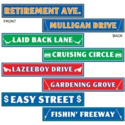 Retirement Street Sign Cutouts 4pcs