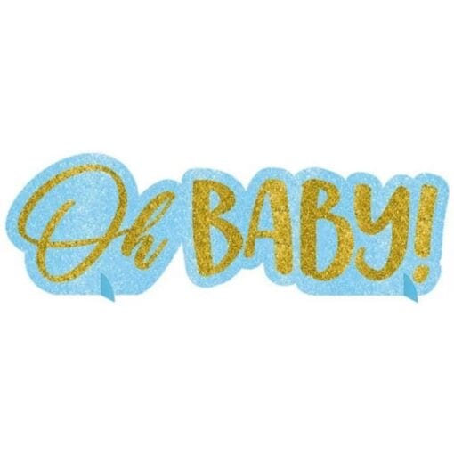 Oh Baby Boy Glitter Table Centerpiece