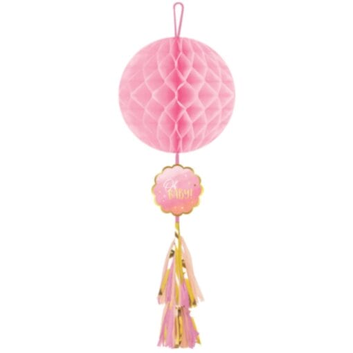 Oh Baby Girl Hanging Honeycomb W/Tassel Tail 29.5&Quot; 1Pc