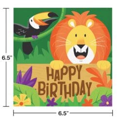 Jungle Safari Happy Birthday Napkins Lunch 16CT