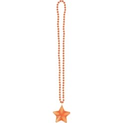 Orange Light Up Star Necklace