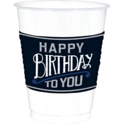 Happy Birthday Man Cups Plastic 16oz 25CT