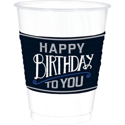 Happy Birthday Man Cups Plastic 16Oz 25Ct