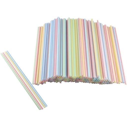 Stripe Straws Plastic 100Ct