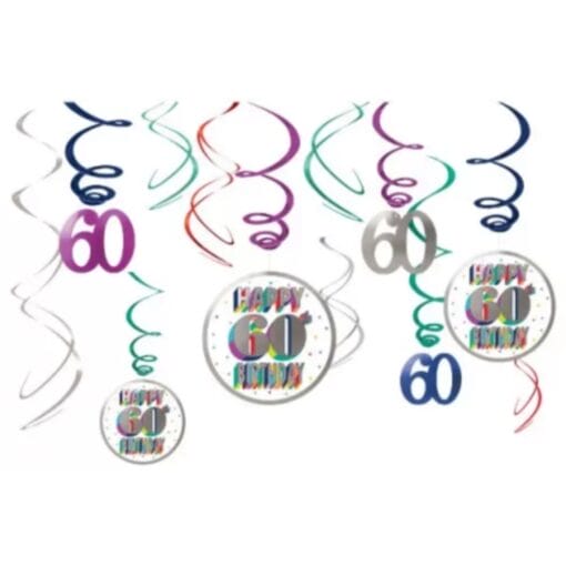Happy 60Th Birthday Swirl Decorations
