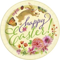 Floral Easter Bunny Plates 9" 8CT