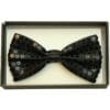 Black Sequin Satin Bowtie
