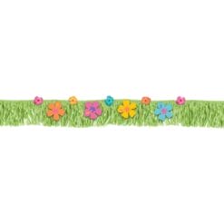 Hibiscus Fringe Paper Banner w/Fabric Flowers