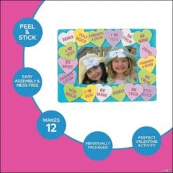 Conversation Heart Frame Favor Kits 12CT 7 Conversation Heart Frame Favor Kits 12Ct