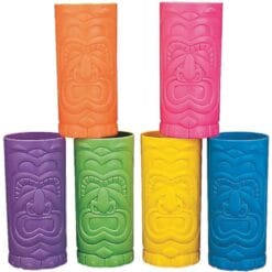 Tiki Plastic Cup Astd Colors 7" 24oz