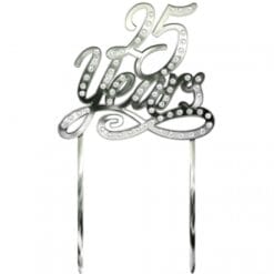 25th Anniversary Silver Cake Topper
