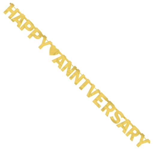 Happy Anniversary Gold Foil Banner