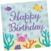 Mermaid Friends Happy Birthday Napkins Lunch 16Ct