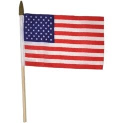 USA Flag 4" x 6" w/Wooden Dowel