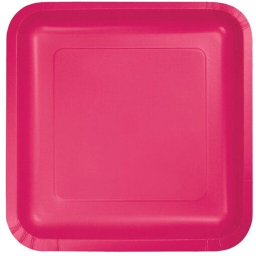 Hot Magenta Plate Paper Sqr 7&Quot; 18Ct