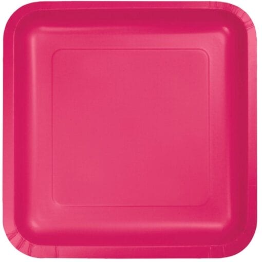 Hot Magenta Plate Paper Sqr 9&Quot; 18Ct