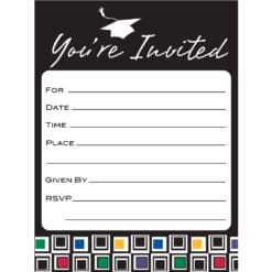 Mod Grad Invitations 8CT