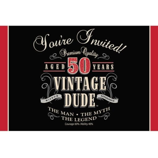 Vintage Dude 50Yo Invitations 8Ct