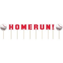 Homerun Baseball Cup Cake Picks