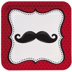 Mustache Madness Plates 9" SQR 8CT